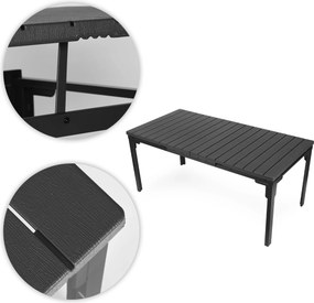 MultiGarden Skladací záhradný stôl 180-240 cm až pre 12 osôb HDPE oceľ sivá MultiGarden