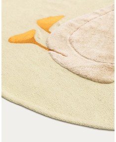 Svetložltý bavlnený detský koberec ø100 cm Milu – Kave Home