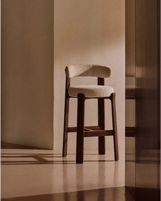 Béžová/v tmavo prírodnej farbe barová stolička z jaseňového dreva (výška sedadla 75 cm) Granite – Kave Home