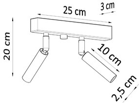 Bodové svietidlo Eyetech, 2x biele kovové tienidlo, (možnosť polohovania)