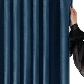 Modrý zamatový dimout záves 530x250 cm Velto – Filumi