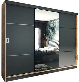 Skriňa Retro 200 3L craft / dvierka grafit