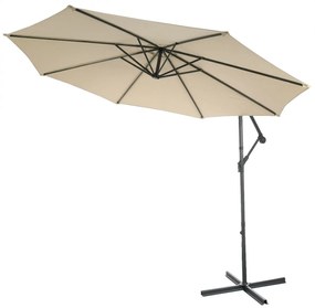 Slnečník Acerra Ø 3m polyester/oceľ - krémová so stojanom