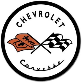 Plechová ceduľa CORVETTE 1953 CHEVY - Chevrolet logo, (30 x 30 cm)