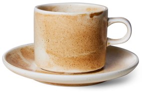HK living Šálka s podšálkou Chef Rustic Cream/Brown 220 ml