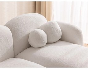 Krémovobiela rohová pohovka z textílie buklé (pravý roh/s leňoškou) Orbit – Ropez