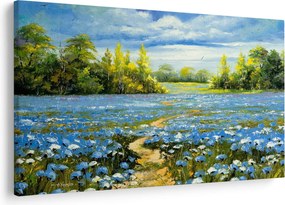 Obraz - Cestička v poli, olejomaľba (90x60 cm)