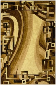 Koberec GOLD 355/12 Fale Geometria hnedý / béžový
