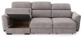 Univerzálna rohová rozkladacia trojmiestná pohovka s úložným priestorom TRENTO taupe