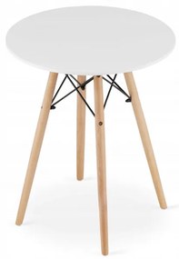 Jedálenský stôl TODI biely 60 cm s dvoma stoličkami MARK čierne