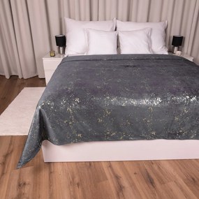 Biante Zamatový prehoz na posteľ Isabela IBL-004 Gold Design tmavo sivý Na mieru