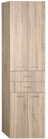Aqualine Aqualine, ZOJA/KERAMIA FRESH skrinka vysoká 50x184x29cm, dub platin, zásuvky, 51296