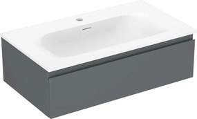 Mexen Orio, kúpeľňová skrinka 80 cm s umývadlom Vela, 1 zásuvka, grafitová matná/biela matná, 91A10-08023-1-BF66-W23M01
