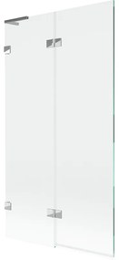 Mexen Lunar L, 2-krídlová vaňová zástena ľavá 100 x 150 cm, číre sklo, chrómová, 897L-100-100-01-00-L