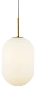 Závesné svietidlo Alias, 1x biele sklenené tienidlo, (fi 24cm), g