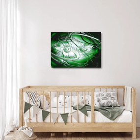 Zelený abstraktný sklenený obraz (70x50 cm)