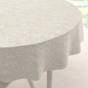 Biante Veľký teflónový okrúhly obrus TF-033 Venezia smotanový Ø 220 cm