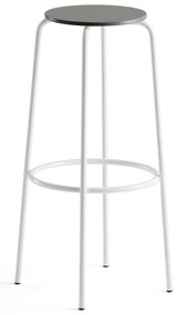 Barová stolička TIMMY, biely rám, tmavošedý sedák, V 830 mm