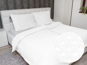 Biante Hrejivé posteľné obliečky Minky TOP 3D bodky MKP-059 Biele Predĺžené 140x220 a 70x90 cm