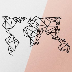 Nástěnná kovová dekorace World Map Metal Decor 4 černá