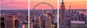 Obraz - New York (s hodinami) (90x30 cm)