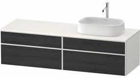 DURAVIT Zencha závesná skrinka pod umývadlo na dosku (umývadlo vpravo), 4 zásuvky, 1600 x 550 x 442 mm, dub čierny/biela super matná, ZE4824R16840000