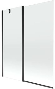 Mexen Flip vaňová zástena jednokrídlová 140 x 150 cm, Priehľadné, Čierna - 894-140-101-70-00