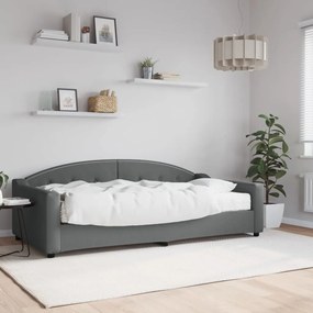 Denná posteľ s matracom tmavosivá 100x200 cm látka 3197518