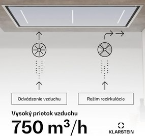 Klarstein LuxeAir digestor, 110 cm, WLAN + Bluetooth, LED, 750 m³/h, odsávanie/recirkulácia, EEC: A