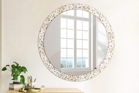 Okrúhle ozdobné zrkadlo Malé sladké kvety fi 90 cm