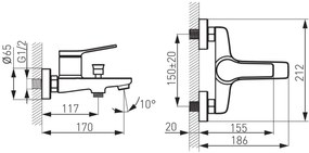 F-Design Seppia, vaňová batéria bez sprchovej sady, čierna matná, FD1-SPA-1-22
