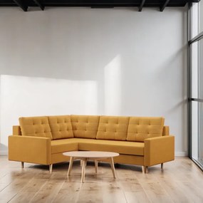 Rohová rozkladacia sedačka BLANK Elegant ľavá, žltá