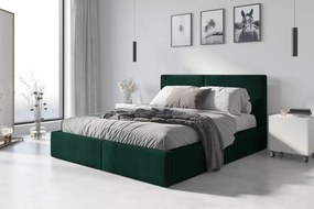 BMS GROUP Čalúnená posteľ HILTON 140x200cm výklopná smaragdová