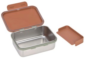 Antikorový desiatový box - Happy Prints caramel