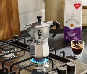 Kávovar na moka kávu Bialetti Moka Express, 130 ml, strieborný
