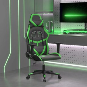 Herná stolička čierna a zelená umelá koža 3143668