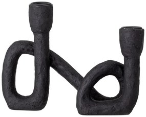 Čierny svietnik Bloomingville Mashel, výška 16,5 cm