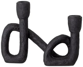 Čierny svietnik Bloomingville Mashel, výška 16,5 cm