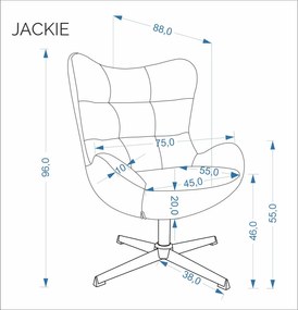 Otočné křeslo Jackie béžové