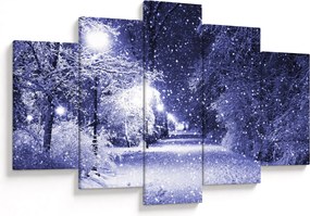 Obraz - Čarovná zimná noc (150x105 cm)
