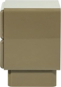 Zelený lesklý nočný stolík Lustra – WOOOD