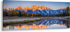 Obraz zasnežených horských štítov (120x50 cm)
