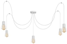 Luster na lanku TUBE LONG 5xE27/10W/230V biela