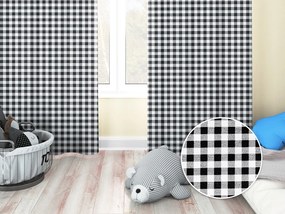 Biante Detský bavlnený záves Sandra SA-060 Čierno-biele kocky 140x220 cm