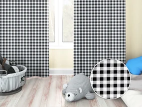 Biante Detský bavlnený záves Sandra SA-060 Čierno-biele kocky 140x230 cm