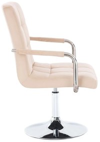 LuxuryForm DESIGN Stolička VERONA VELUR na striebornom tanieri - krémová