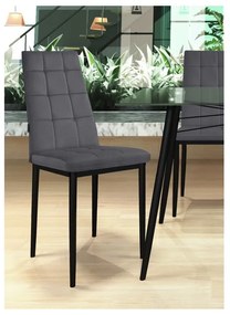 Antracitové zamatové jedálenské stoličky v súprave 2 ks Becca – Støraa