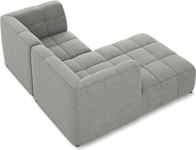 Sivá rohová pohovka z textílie buklé (ľavý roh/s leňoškou) Aloha – Makamii