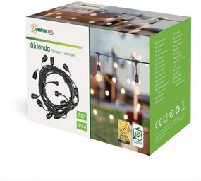 Tutumi Spectrum, záhradná závesná girlanda 10m 10xE27 WOJ+14342, čierna, OSW-5795A