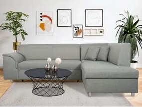 Rohová sedacia súprava Bernett,  svetlo šedá tkanina, pravý roh%